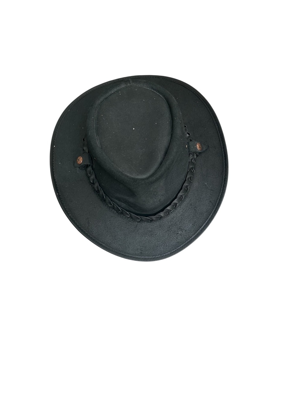 Black Leather Outback Hat Braided Band Handmade Australia - Picture 5 of 8